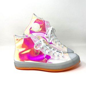 Converse Men's Size 170604C CHUCK 70 High Top White Iridescent Synthetic Sneaker